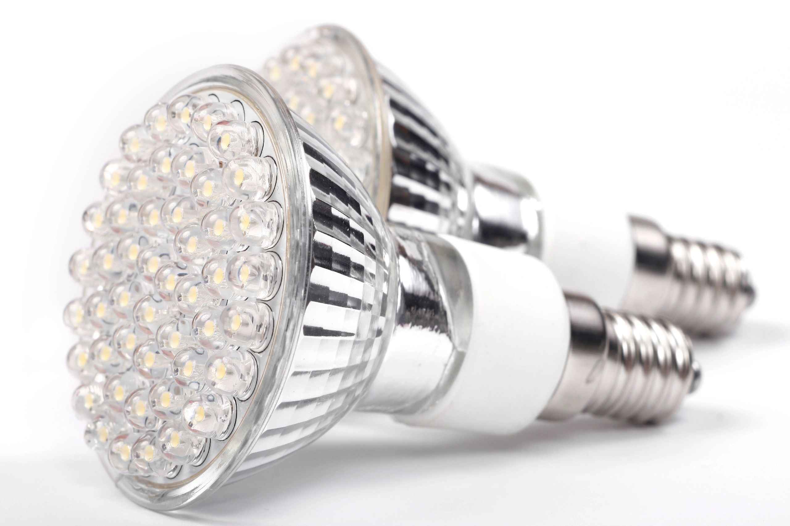 Close-up of modern LED lights